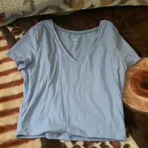 baby blue cropped tee